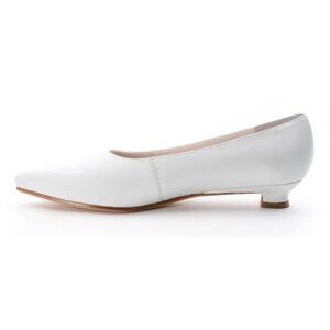 Elegant White Low Heel Pumps